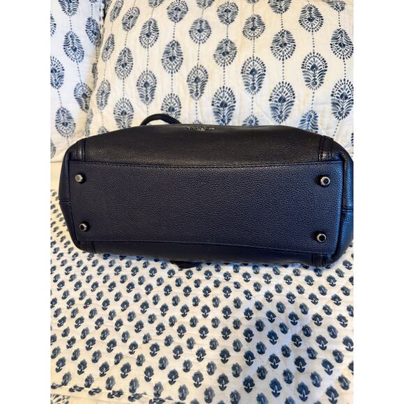 Coach Turnlock Edie Shoulder Bag Dark Blue Pebbled Leather Pewter - Picture 5 of 10